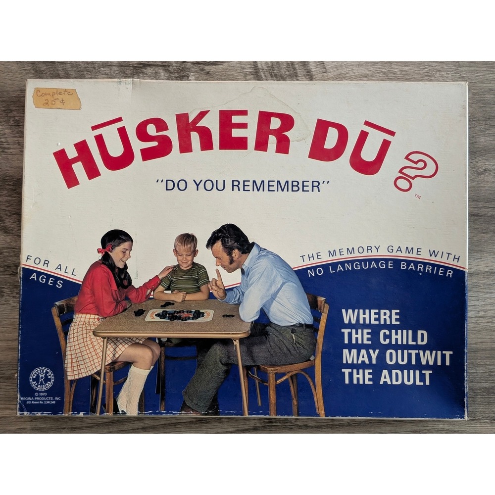 Vintage 1970 Husker Du Memory Board Game Regina Products Do You Remember